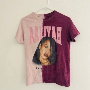 Aaliyah Pink Purple Tie Dye Princess of R&B Tee Small
